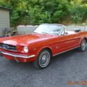 1965 MUSTANG CONVERTIBLE A-CODE 289  FACTORY 4SPD STRAIGHT BEAUTIFUL RANGOON RED