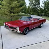 1966 GTO CONVERTIBLE 389 TRI POWER 4SPD PS PB TACH FACTORY RED ON RED