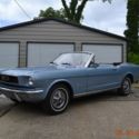 1966 MUSTANG CONVERTIBLE 289 AUTO PS POWER TOP BEAUTIFUL SILVER BLUE ON BLUE