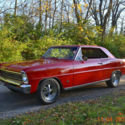 1966 NOVA 327 4SPD VERY SOLID BEAUTIFUL FACTORY REGAL RED ON RED VERY NICE CAR