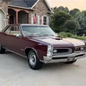 1966 Pontiac GTO, Burgundy with 9,500 Miles available now!