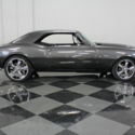 1967 Camaro (1st Year). Gorgeous Titanium Gray paint job. Black race stripes.