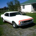 1967 camaro ss  white with orange stripe
