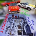 1968 & 1971 FIAT 124 SPIDER LOT - 3 Motors Hardtop Many EXTRAS - Early Bumpers!
