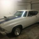 1968 Chevelle Coupe, Pearl with Blue Strips, 454 Engine, Roll Cage, Fuel Cell