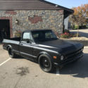 1968 Chevy C10, Satin (Matte) black paint, Mobsteel wheel (detroit steel)