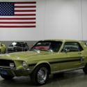 1968 Ford Mustang  50698 Miles Green Coupe 289ci V8 Automatic