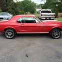 1968 FORD MUSTANG COUPE RED NICE INTERIOR 302 4V AUTO RUNS GREAT VERY CLEAN!!