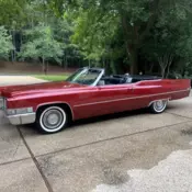 1969 Cadillac DeVille Coupe Convertible Red