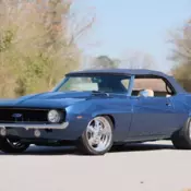 1969 Camaro Convertible Rotisserie Build LS3 6SPD Blue Metallic Tan Leather