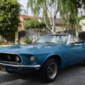 1969 Ford Mustang Convertible - Gulstream Aqua w White Deluxe Interior