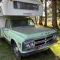 1969 GMC 3500 Green RWD Manual dually camper conversion