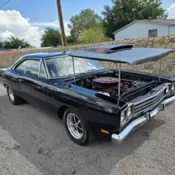 1969 Plymouth Road Runner Sportscar Black 6 Barrel