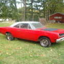 1969 Plymouth Road Runner Two tone Paint R6 Red with White Painted Top White int