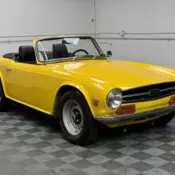 1969 TRIUMPH TR6 CONVERTIBLE. INCA YELLOW WITH BLACK TRIM. TRIPLE WEBERS.