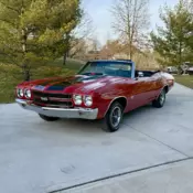 1970 CHEVELLE CONVERTIBLE SS L78 396/375HP 4SPD 12 BOLT PS PDB TILT TACH GAUGES