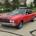 1970 Chevelle SS 454 Auto/Air, Low mileage, Black vinyl top, Red/ Black/Stripes
