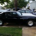 1970 chevy camaro black with white stripe  new 496 big block brodix heads .