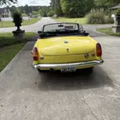 1970 MG B Convertible Yellow yellow