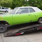 1970 Road Runner Convertible 383 4-spd Limelight w/ White Top And Black Interior
