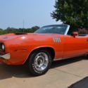 1971 Cuda Convertible 340 AC Hemi Orange 24k Miles White top Black Leather 1970