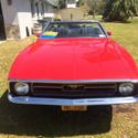 1971 Mustang convertible 6 cyl 3 speed red with black interior & top