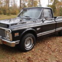 1972 chevrolet super cheyenne short bed 350 v8 automatic cold a/c p/db p/s black