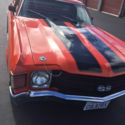 1972 El Camino Orange with Black Stripe Cowl Induction Hood