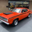 1972 PLYMOUTH DUSTER BLACK HEMI ORANGE COUPE 340CI V8 H Code - 4 speed!