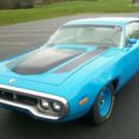 1972 Plymouth Road Runner 440-6 TB3 Petty Blue air grabber hood