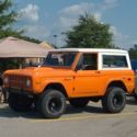 1973 Orange Ford Bronco 302 V8 C4 automatic w/ hard top and bikini top