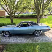 1973 Plymouth Cuda Blue Black