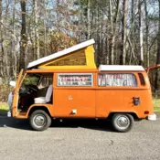 1973 Volkswagen Microbus Van Orange orange and white
