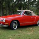 1973 Volkswagen Red Karmann Ghia Convertible Roadster Classic Sporty 2 Seater