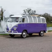 1974 Volkswagen 23 Window Samba Bus Restored Purple / White