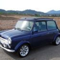 1975 Blue Classic Morris Mini with Sunroof and modern conveniences