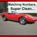 1975 Chevrolet Corvette Convertible 4 Speed Red Convertible  Manual