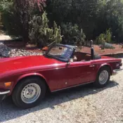 1976 Carmine Red 4 Speed w/ OD Surrey Top Convertible Roadster