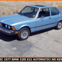 1977 BMW E21 320i AUTOMATIC!  LOW MILEAGE CALIFORNIA SUNROOF CLASSIC NO RESERVE!