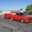 1977 Chevy C-10 with Custom Teardrop Trailer