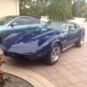1977 corvette stingray, blue w/white interior,Last year for fastback, 350/V8,