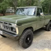 1977 Ford F250 Pickup Green high boy ranger