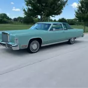 1977 Lincoln Continental Coupe Green Continental Town Coupe