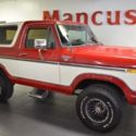 1978 Ford Bronco Ranger XLT 77379 Miles Red  Unspecified Automatic