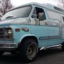1978 GMC Custom Van Vandura G25 Alien Surfer Red E Kamp Shorty Side Pipes