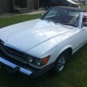 1978 MERCEDES 450 SL,  ALL ORIGINAL 66 K MILES, WHITE/RED INTERIOR BOTH TOPS,