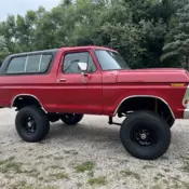 1979 Ford Bronco Wagon Red Custom