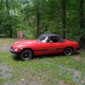 1979 MG MGB. convertible. manual. rubber bumpers. vermillion red.