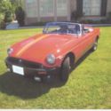 1980 MG B Convertible - Orange with Black Interior, Gold Racing Stripe