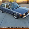1981 BMW 528I 5 SPEED! COLLECTIBLE LAST-YEAR E12 BLUE PLATE CALIFORNIA CLASSIC!